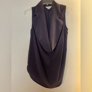 Zoa Charcoal Grey Blue Silky Blouse